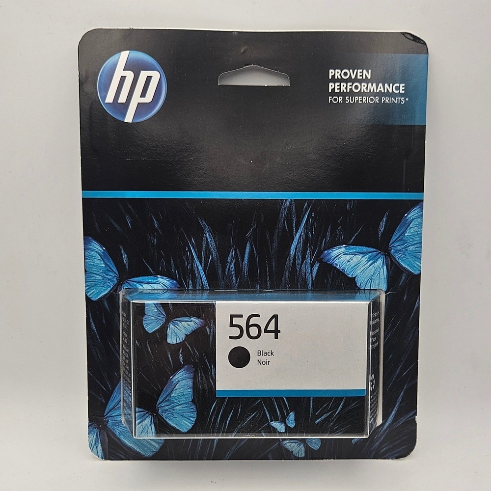 HP 564 Black Ink Cartridge CB316WN Genuine OEM New Sealed Exp 07/2026
